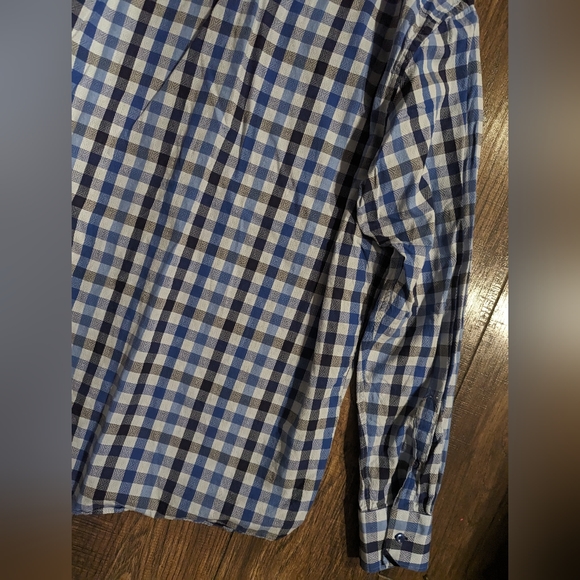 Luchiano Visconti Blue Shirt Mens XL Multicolor Plaid Squares Button Up Long Sle - Picture 15 of 16